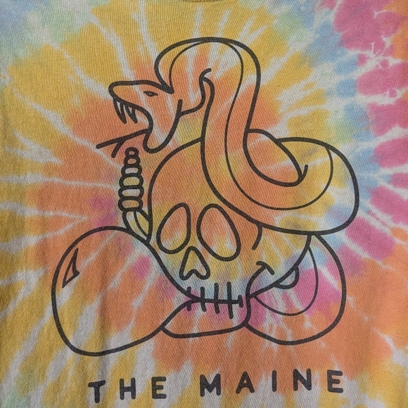The Maine Pastel Rainbow Tie Dye Short Sleeve T-Shirt Band Tee Size Small - Picture 2 of 8